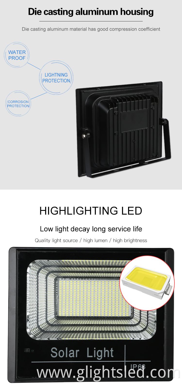 Modern design power display aluminum remote control smd 25 40 60 100 200 w led solar flood lighting